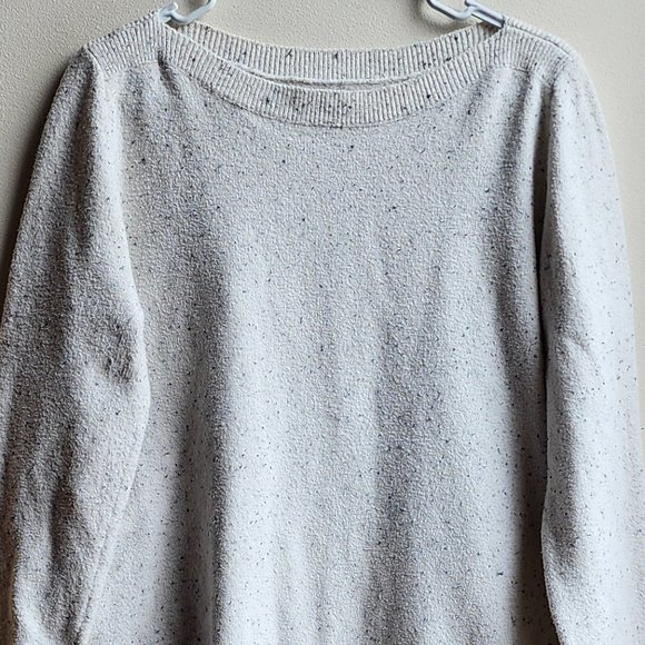 LOFT Oatmeal Speckled Crew Neck Sweater Size Large - Picture 5 of 13